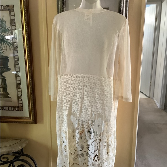 Forgotten Grace sheer jacket or open coverup lightweight crocheted look - Picture 11 of 16